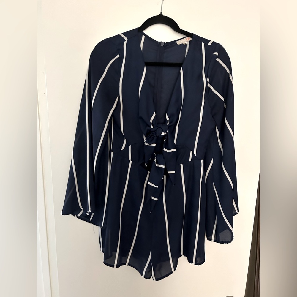 Striped Romper with cutouts
